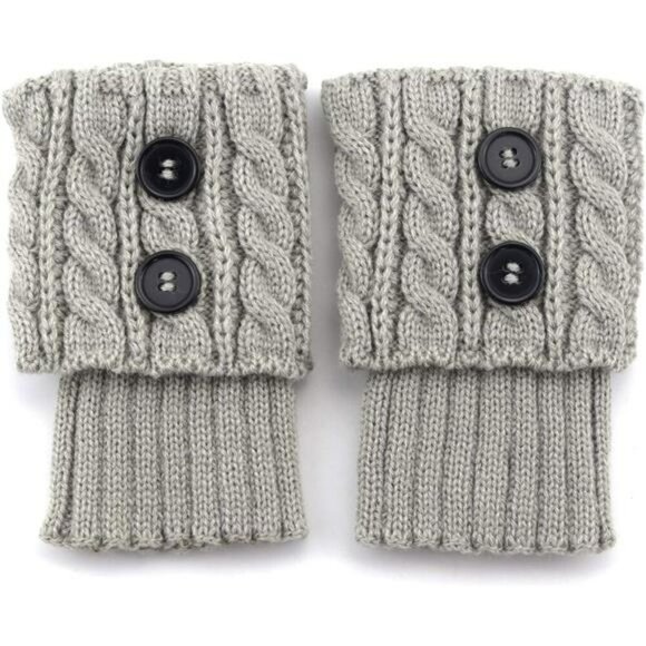 Womens Knit Boot Cuffs Leg Warmers 3 Pack Short Crochet Socks for Boots - Picture 5 of 7